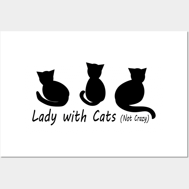 Lady with Cats (Not Crazy) Wall Art by Nutmegfairy